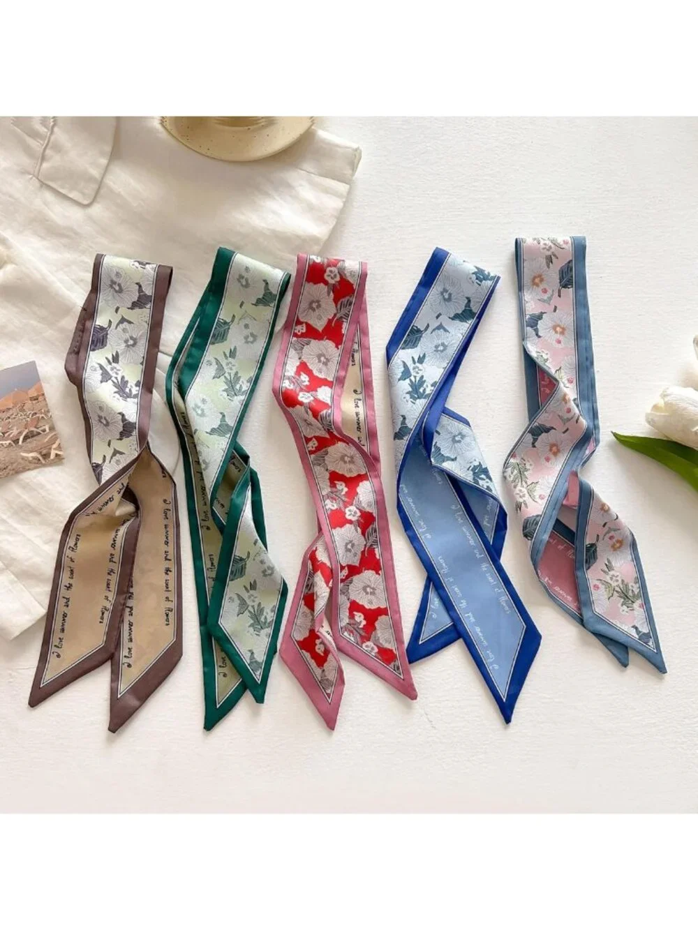 Lightweight Silk Hair Scarves for Women - 4/40 Pcs Headbands & Bag Accessories